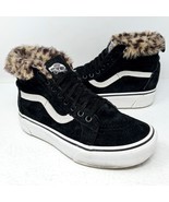VANS SK8-Hi Black Leopard Fur Lined Suede Sneakers - Size Womens 6.5 / M... - $475.03 MXN