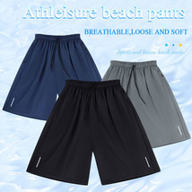SH Men Ultra-thin Ice Silk Beach Casual Shorts Jogging Quick Dry Pants Sweatpant - £11.70 GBP