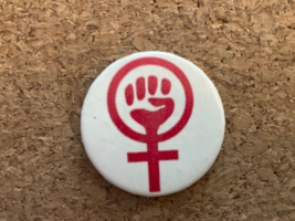 Empowered Women Empower Women Solidarity Fist Red White 1.5&quot; Pinback Pin - - $14.50