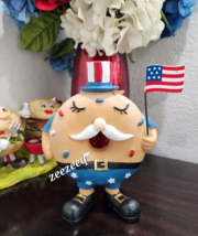 Stars &amp; Stripes Patriotic Donut Flag Statue Uncle Sam July 4th Figurine 9&quot; - $28.99
