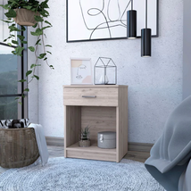 Elegant Coco Nightstand Light Gray, Drawer &amp; Shelf for Organized Spaces New - £156.40 GBP