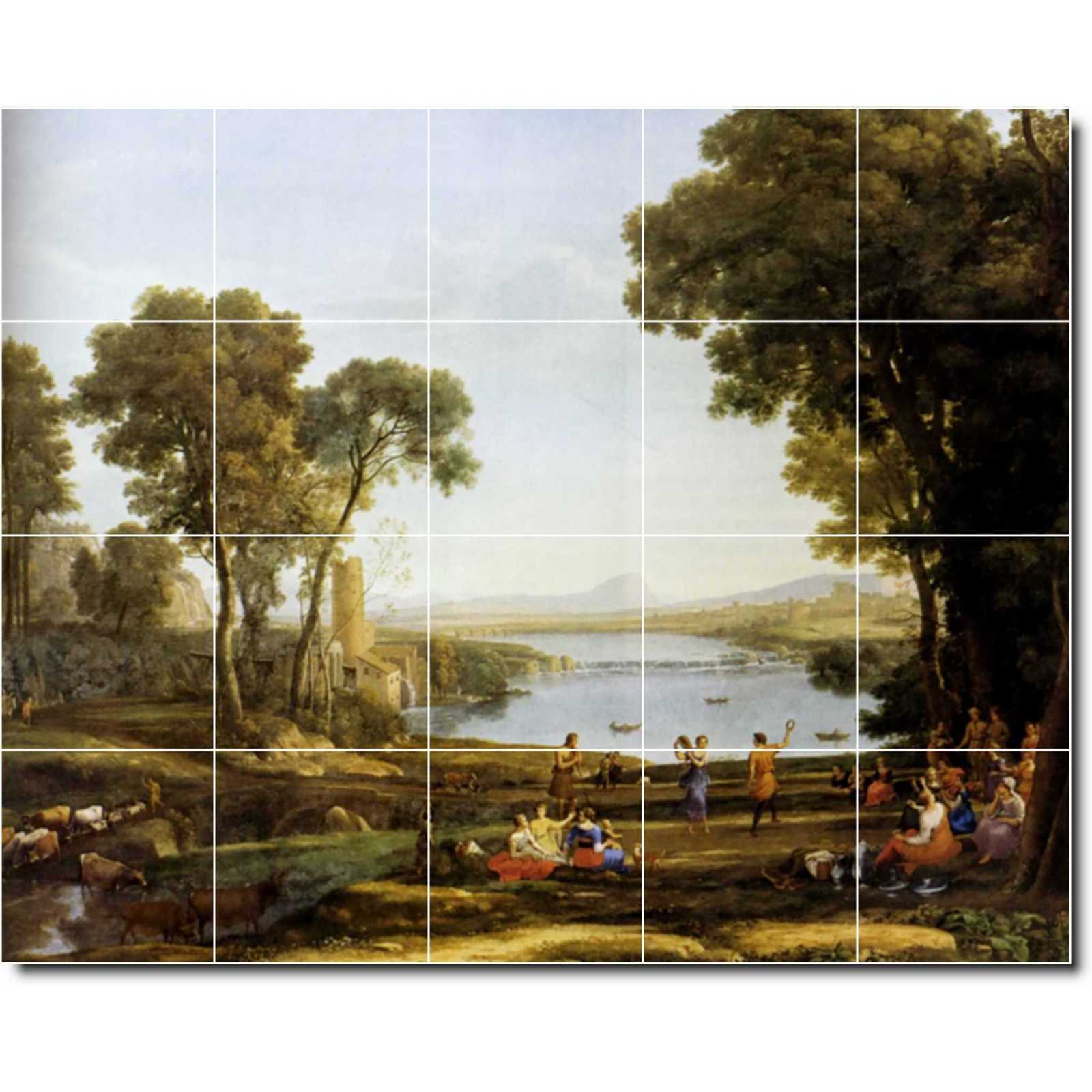 Lorrain claude landscape with the marriage of isaac and rebekah