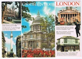 Postcard Greetings From London The City England UK Multi View - £2.26 GBP