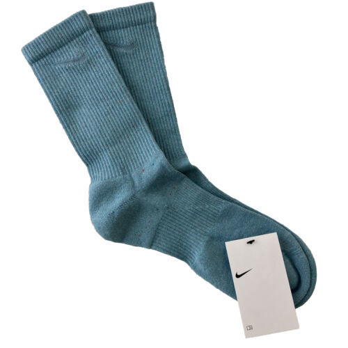 Primary image for NIKE Men Everyday Plus Dri-fit Cushioned Light Blue Crew Socks 8-12 One Pair
