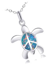 Antlers Pendant Necklace with Created Opal Christmas - £83.44 GBP