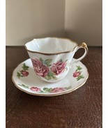 Vintage Royal Vale Bone China Pink Rose Tea Cup &amp; Saucer w/Gold Trim-Eng... - £19.49 GBP