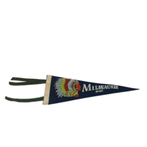 VTG Milwaukee Braves Defunct Headdress 12&quot; x 5&quot; Team Logo Pennant Wisconsin - $237.59