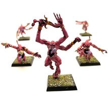 WFB Chaos Daemons Pink Horrors of Tzeentch 5x Hand Painted Miniature Pla... - $85.00