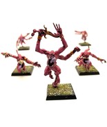 WFB Chaos Daemons Pink Horrors of Tzeentch 5x Hand Painted Miniature Pla... - $85.00