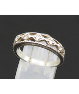 AVON 925 Silver - Vintage Topaz Diamond Shape Pattern Band Ring Sz 8 - R... - £26.65 GBP