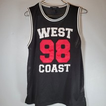 Forever 21 Shirt Womens Small Black Jersey Mesh West Coast California Ta... - $13.63
