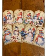 16 Christmas Snowmen Junk Journal Tags - $218.37 MXN