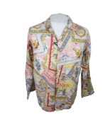 Nick &amp; Nora women PJ top world traveler vintage cotton London Paris Rome... - $29.69