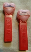 Lot of 2 1996 Valentine Hearts PEZ Dispensers Pink Loose No Feet Hungary - $6.89