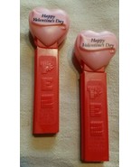 Lot of 2 1996 Valentine Hearts PEZ Dispensers Pink Loose No Feet Hungary - $6.89