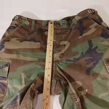 Military Woodland Camouflage Straight Leg Cargo Pants Men's Size Medium Regular image 12