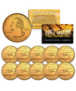 2001 North Carolina State Quarters US Mint BU Coins 24K GOLD PLATED (LOT... - $367.13 MXN