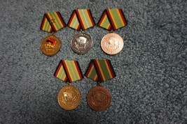 Vintage East Germany DDR Army Set 5 medals Long Service NVA 5/ 10/ 15/ 2... - £58.96 GBP