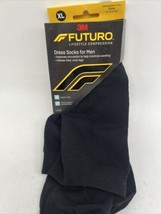 Futuro Men&#39;s XL Dress Socks Firm Compression Black Extra Large COMBINESHIP - £7.18 GBP