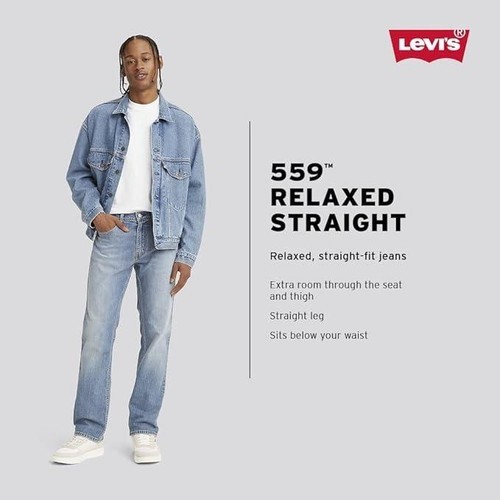 Levi's Mens Big & Tall 559 Relaxed Straight Fit Cotton Jeans Tumbled Rigid-50x32 Item image 5