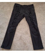 Smoke Rise Mens Jeans Black Tag Size 38x32(actual 36x32) Distressed Stra... - $29.10