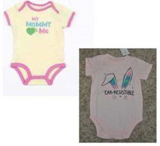 Girls Bodysuit 2 Pc Easter Mommy Carters Yellow Pink Short Sleeve-sz 9 m... - £7.10 GBP