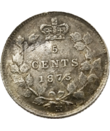 Canada 1875 5 centesimi - design &quot;Young Head&quot; della regina Vittoria (mod... - $18.77 CAD
