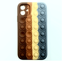 Push It Pop Fidget Toy Bubble Case Cover for iPhone XR 6.1&quot; BROWN/GRAY - £6.02 GBP