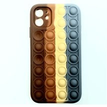 Push It Pop Fidget Toy Bubble Case Cover for iPhone XR 6.1&quot; BROWN/GRAY - $7.66