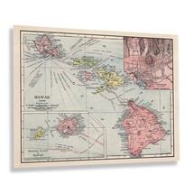 1912 Map of Hawaii Island Poster Print Wall Art - £31.45 GBP+