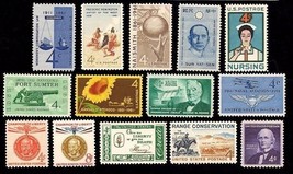 1961 Year Set of 14 Commemorative Stamps Mint NH - Stuart Katz - $6.50