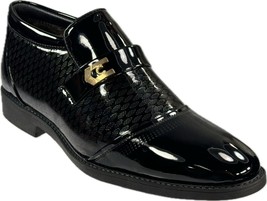 Men&#39;s Black Patent Formal Wedding Slip-on Dress Shoes SZ 10 - £39.95 GBP