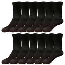 12 pairs 98% Cotton Mens Comfortable Casual Crew Dress Socks Mid Calf Size 9-11 - £19.74 GBP