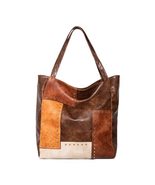 Hobo Bag Tote Bag For Women Splicing Shoulder Bag Leather Handbag - £43.14 GBP