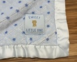 Child Of Mine Sweet Little One Baby Blanket Blue Star Teddy Bear Lovey 3... - $21.84