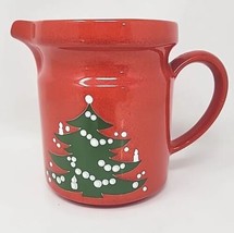 Waechtersbach Red Christmas Tree Water Pitcher Jug  5.5&quot; Red Green Ceramic U253 - £23.59 GBP