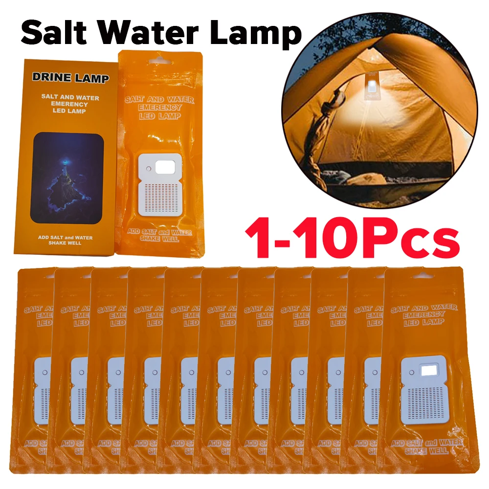 1-10pcs Portable LED Salt Lamp 50LM Camping Light Salt Water Emergency Lamp - £18.63 GBP+