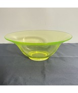 Antique Vaseline Uranium Centerpiece Flared Bowl 10” Glows Yellow Green - £37.78 GBP