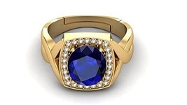 Unheated Untreatet 5.00 Carat AAA+ Quality Natural Blue Sapphire Neelam Gold Pl - £30.57 GBP