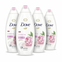 4 PACK DOVE BODY WASH PEONY &amp; ROSE OIL EFFECTIVELY WASHES AWAY BACTERIA   - £38.76 GBP