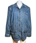 Ralph Lauren Jeans Company Denim Jacket Women&#39;s Large Blue Classic Retro - £25.97 GBP