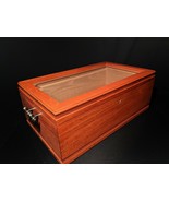 CIGAR HUMIDOR BY REED AND BARTON LARGE - THICK BEVELED GLASS NIB - $683.32 CAD