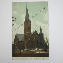 Antique Richmond Indiana Postcard St. Johns Evangelical Lutheran Church UNPOSTED - £7.98 GBP