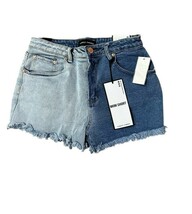 Almost Famous Mom Short Jean Shorts Denim Sz 9 NEW NEW NWT FRAYED HEM - $13.37