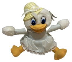 Kellytoy Duck White Plush Yellow Hat Polka Dot Dress Play Pets w/Tag 9 inch Vtg - £14.09 GBP
