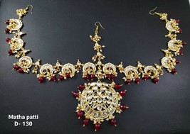 kundan jewlery Ethnic Kundan meena Pasa Tika Matha Patti Jhumer Jewelry Set 0000 - £23.94 GBP