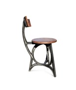 Art Deco Industrial Dining Chair - Iron and Solid Wood Pair of 2 - £645.73 GBP