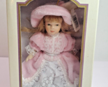 DG Creations Doll Ornament Porcelain Poseable Blonde Hair Pink Velvet &amp; ... - £11.83 GBP