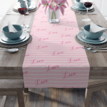 Love with Pink and White Stripes Table Runner (Polyester) - £32.95 GBP