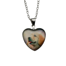 Golden Retriever Dog Heart Pendant Necklace - New - £10.23 GBP